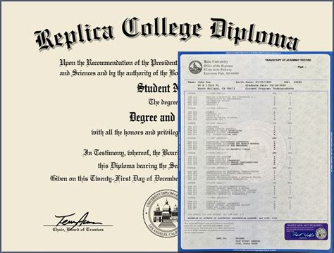 replica degrees and transcripts